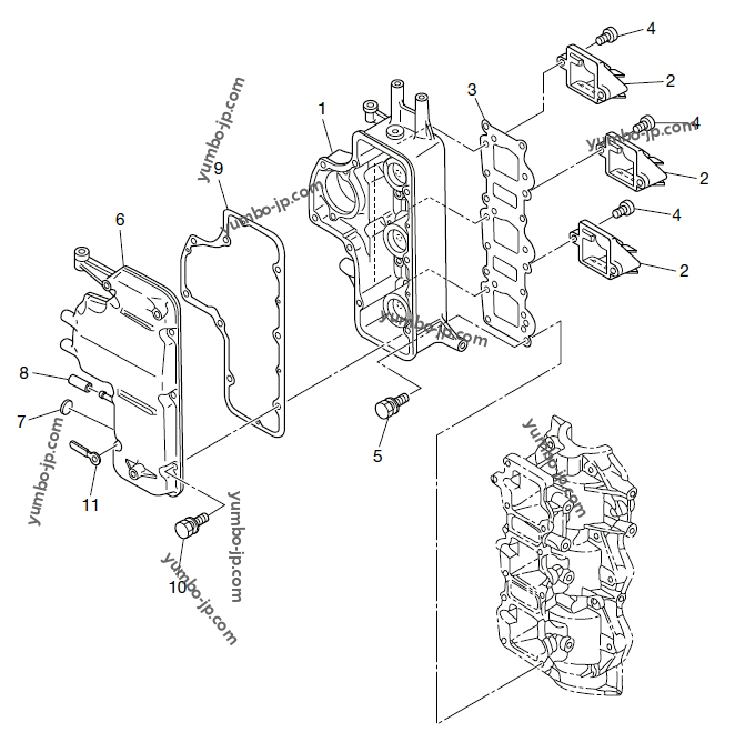 Diagram for: AIR CHAMBER (AIR BOX) for TOHATSU NSD40B2 (40 hp 